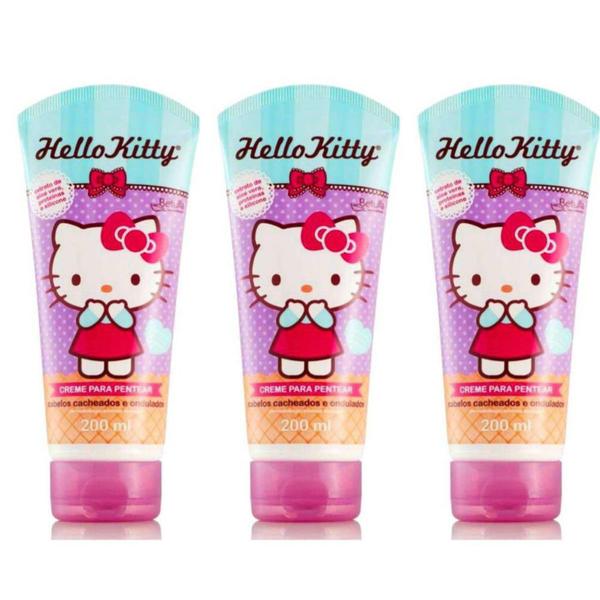 Betulla Hello Kitty Cacheados Creme P/ Pentear 200ml (Kit C/03)