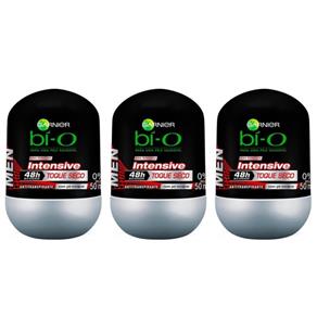 Bì-O Intensive Desodorante Rollon Masculino 50ml - Kit com 03