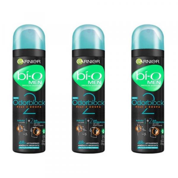 Bí-O Men Odorblock Desodorante Aerosol Masculino 150ml (Kit C/03) - Bì-o
