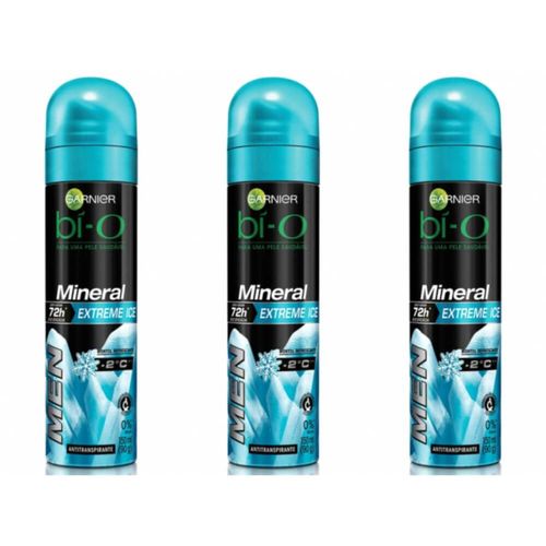 Bí-o Mineral Extre Ice Desodorante Aerosol Masculino 150ml (kit C/03)