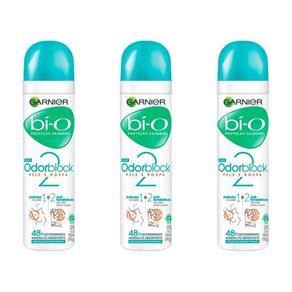 Bí-O Odorblock Desodorante Aerosol Feminino 150ml - Kit com 03