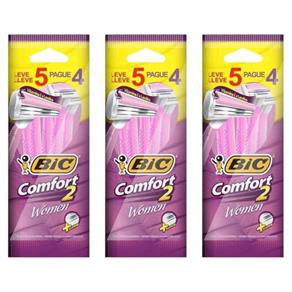 Bic Confort 2 Sensível Women Aparelho com 5 - Kit com 03