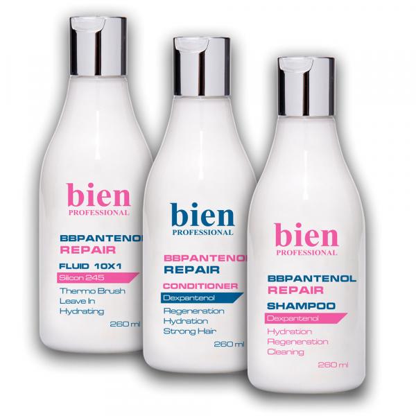 Bien Professional - BBPantenol Shampoo + Condicionador + Fluido- 3x260ml - Bien Professional