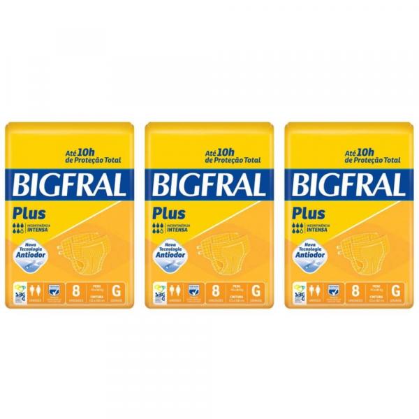 Bigfral Plus Fralda Geriátrica G C/8 (Kit C/03)