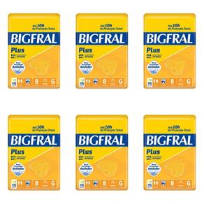 Bigfral Plus Fralda Geriátrica G com 8 - Kit com 06