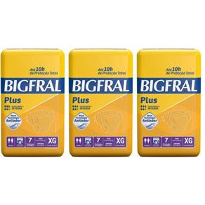 Bigfral Plus Fralda Geriátrica Xg com 7 - Kit com 03