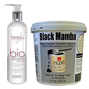 Bio Defrizante + Tonalizante Black Mamba -Lola Cosméticos - 240ml + 1kg