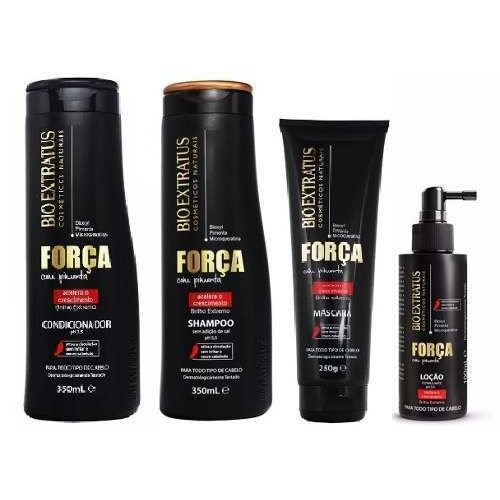 Bio Extratus Força C/ Pimenta Shampoo + Condicionador 350ml + Máscara + Loção