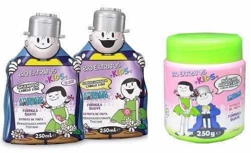 Bio Extratus Kids Lisos Shampoo + Condicionador + Máscara 250ml