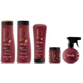Bio Extratus Shitake Plus Shampoo + Condicionador 350ml +Máscara + Finalizador + Spray
