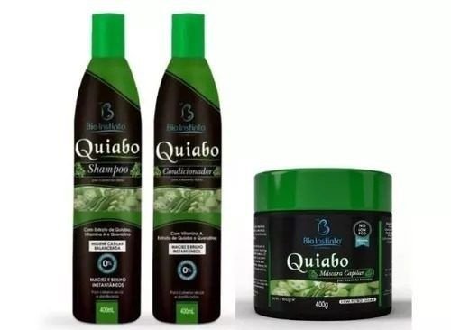 Bio Instinto Quiabo Shampoo + Condicionador + Máscara 400ml (Kit C/03)