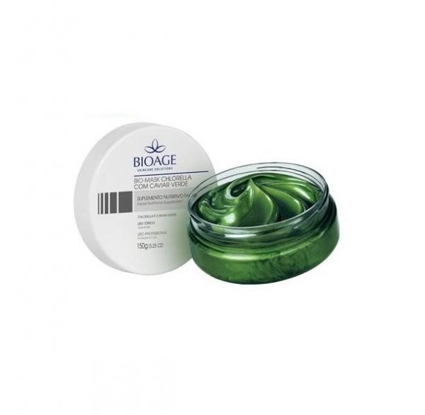 Bio Mask Chlorella Com Caviar Verde Máscara Facial Nutritiva 150g Bioage