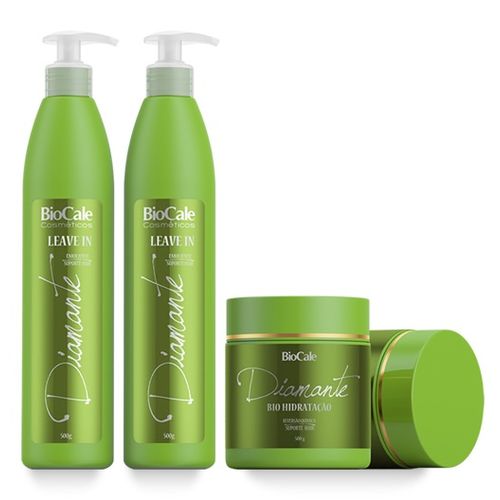 Biocale - Kit Diamante Shampoo 500ml + Máscara 500g + Leave-in 500ml