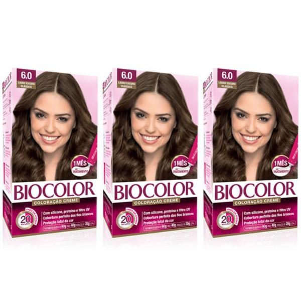 Biocolor Coloração Kit 6.0 Louro Intenso (Kit C/03)