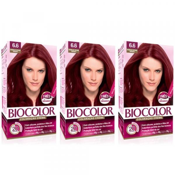 Biocolor Coloração Kit 6.6 Vermelho Intenso (Kit C/03)