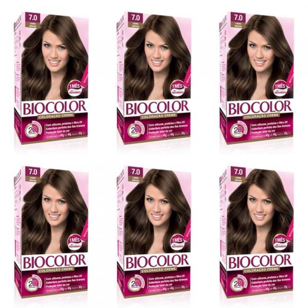 Biocolor Coloração Kit 7.0 Louro Natural (Kit C/06)
