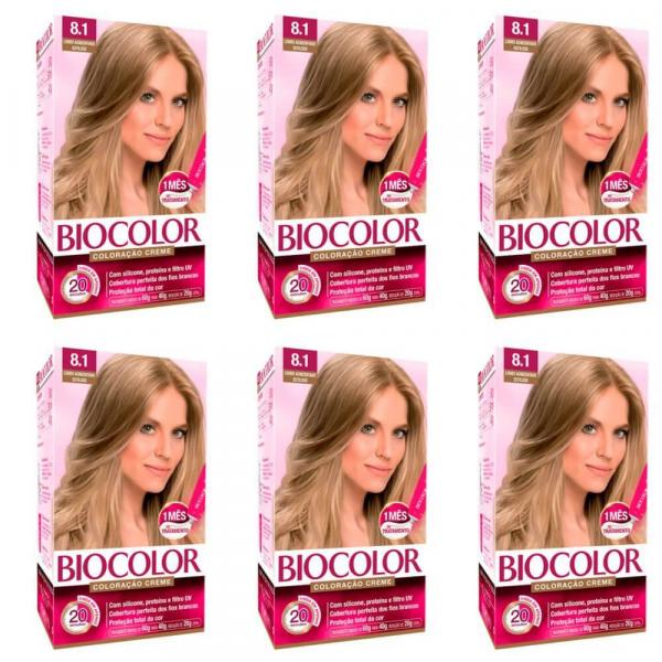 Biocolor Coloração Kit 8.1 Louro Cinza Suave (kit C/06)