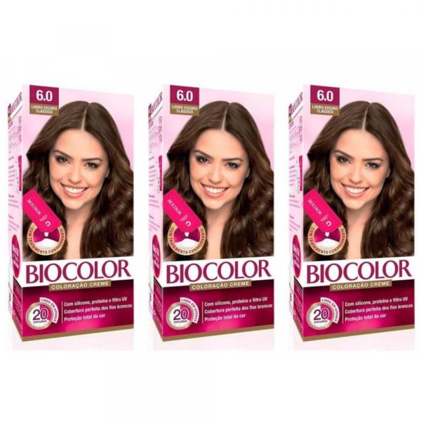 Biocolor Coloração Mini 6.0 Louro Escuro Classico (Kit C/03)