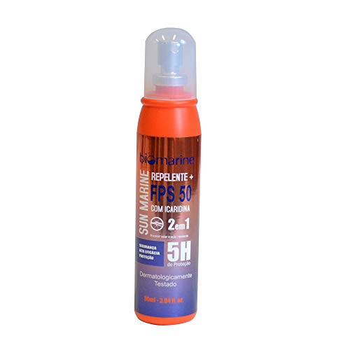 Biomarine Sun Marine FPS 50 com Repelente Icaridina - Protetor Solar em Spray 90ml