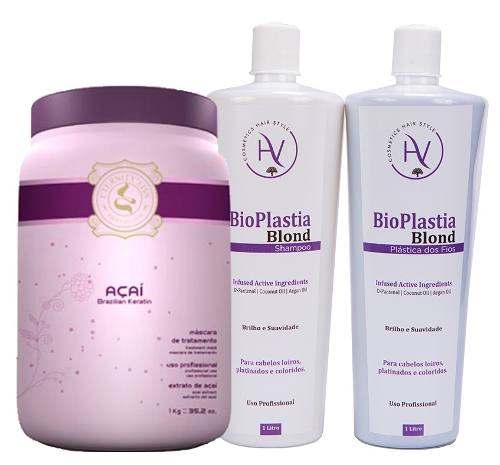 Bioplastia Blond Hv Cosmetics 2x1l + Hidratação Eternityliss