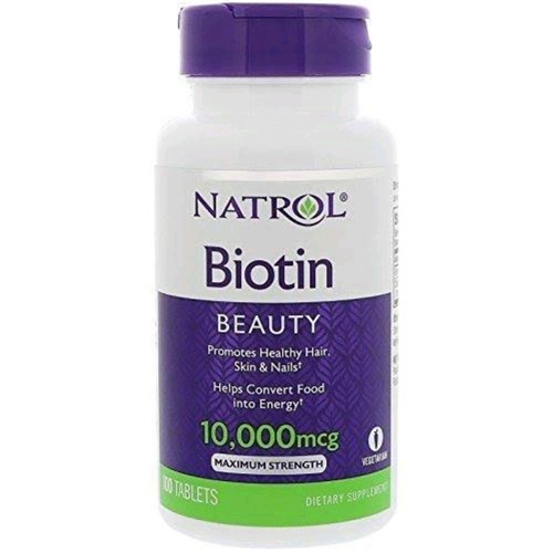 Biotin, Força Máxima, 10.000 Mcg, 100 Comprimidos