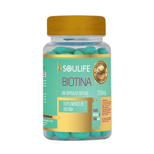 Biotina 250Mg - 60 Cáps - Soulife