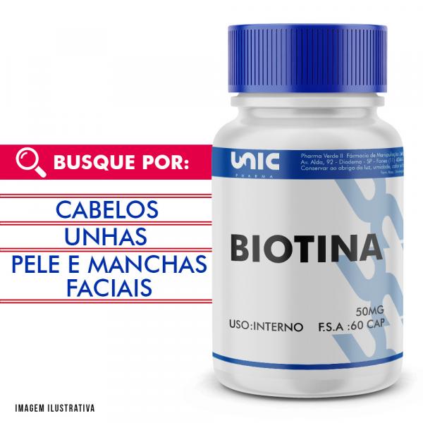 Biotina 5mg 60 Cáps - Unicpharma