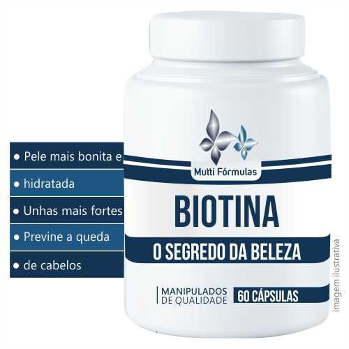 Biotina 5mg com 60 Cápsulas - Cabelos e Unhas - Muttifórmulas