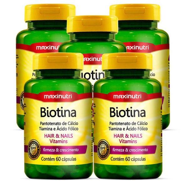 Biotina 5x 60 Cápsulas - Maxinutri