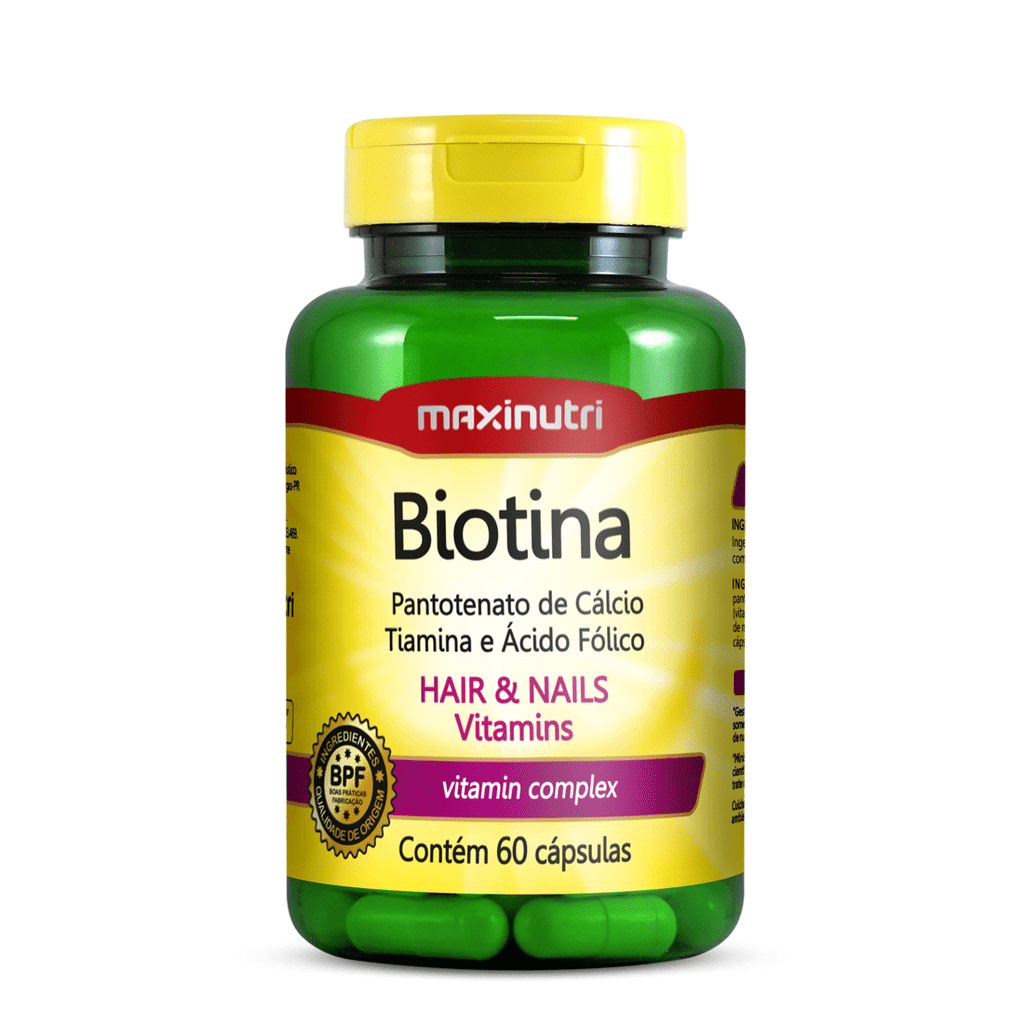 Biotina Plus + (Vit. B1, B5, Ác. Fólico) - 60 Caps