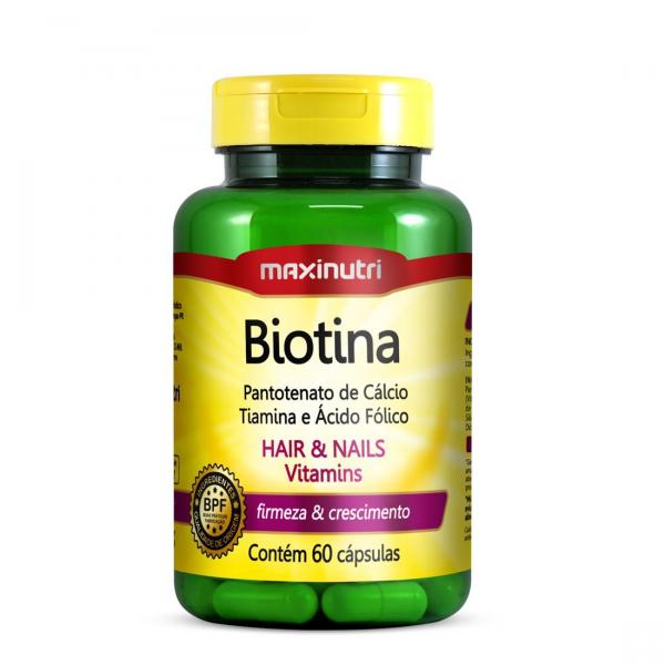 Biotina + (vit. B1, B5, Ac. Folico) - 60 Caps - Maxinutri