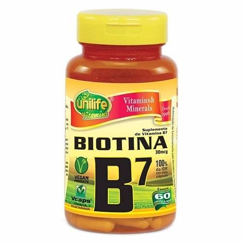 Biotina - Vitamina B7 - 60 Cápsulas 500Mg
