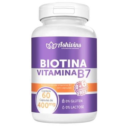 Biotina Vitamina B7 Ashivins 60 Cáps 400 Mg