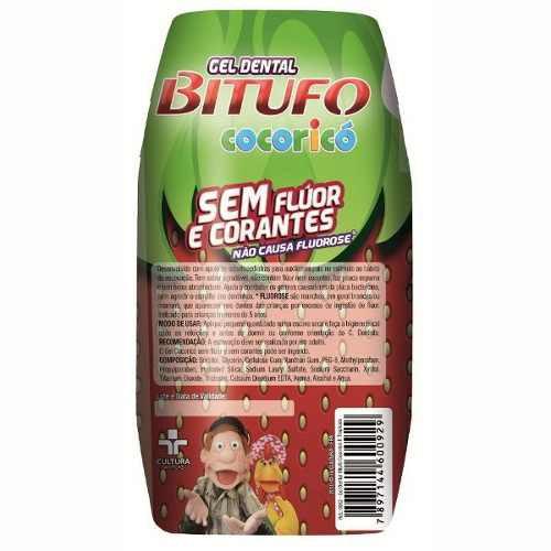 Bitufo Cocoricó Gel Dental S/ Flúor Morango 100g