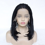Black baby hair straight wig headwear synthetic wigs African Afro dirty scorpion Three scorpions 20inches women front lace hairpieces