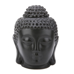 Black Buddha Head Shaped Essential Oil Burner Incense Diffuser Candle Holder