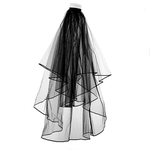 Black Veil Bridal Vestido de Noiva Véu Double Layer ornamento cocar