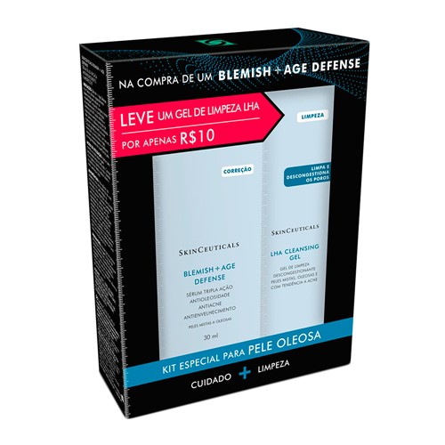 Blemish + Age Defense SkinCeuticals Serum 30ml e Leve por + R$10 LHA Cleasing SkinCeuticals Gel de Limpeza 80g