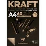 Bloco de Papel Kraft Brown & Black A4 90G Clairefontaine