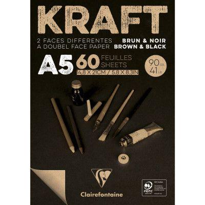 Bloco de Papel Kraft Brown Black Clairefontaine A5