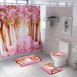BlossomTree Shower Curtain Tapete Quatro pe?as de banho Mat Set