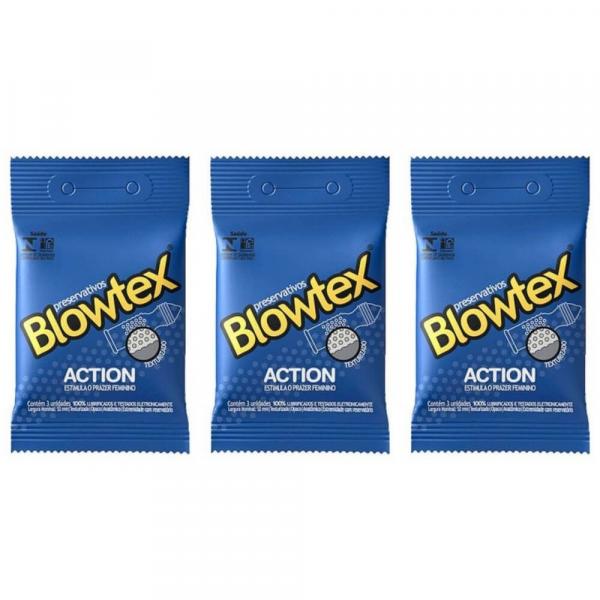 Blowtex Preservativo Premium Action C/3 (Kit C/03)