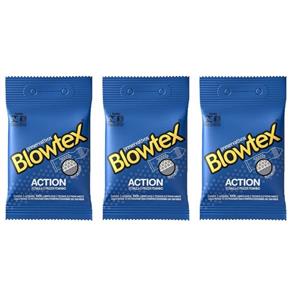 Blowtex Preservativo Premium Action com 3 - Kit com 03