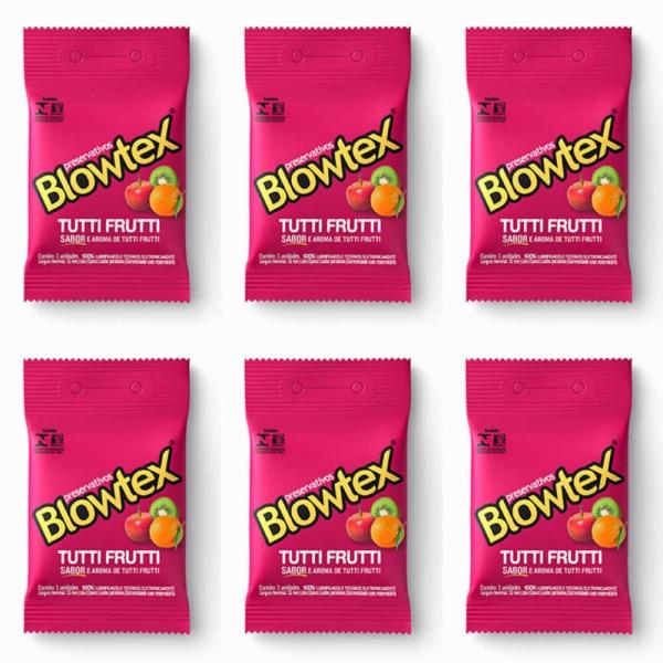 Blowtex Preservativo Sabor e Aroma Tutti Frutti C/3 (Kit C/06)