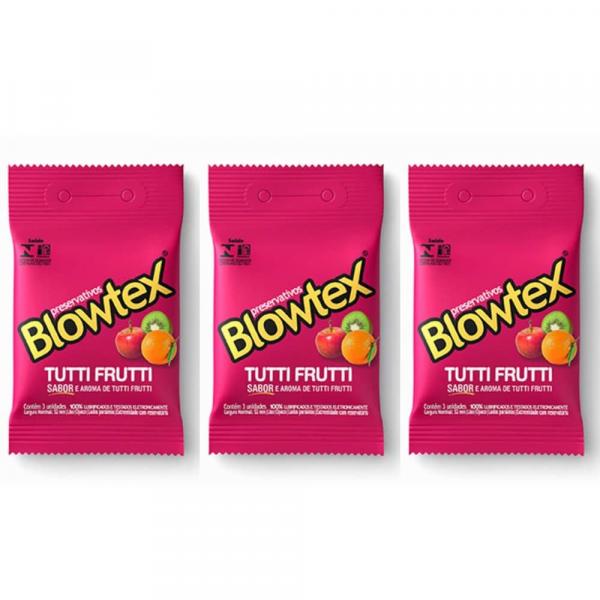 Blowtex Preservativo Sabor e Aroma Tutti Frutti C/3 (kit C/03)