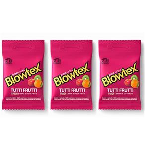 Blowtex Preservativo Sabor e Aroma Tutti Frutti com 3 - Kit com 03