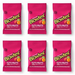 Blowtex Preservativo Sabor e Aroma Tutti Frutti com 3 - Kit com 06