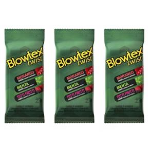 Blowtex Preservativo Sabor e Aroma Twist Sachê com 6 - Kit com 03