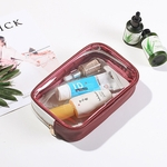 Bolsa de couro Mulheres Maquiagem transparente para armazenamento de viagem