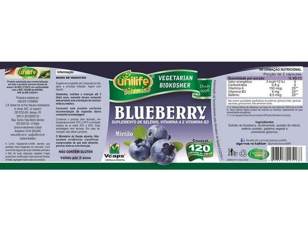 Blueberrry 120 Cápsulas Unilife
